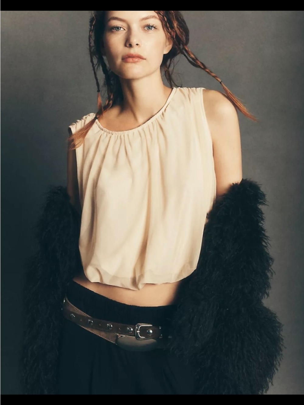Anthropologie Mesh Bubble  Sleeveless Cropped Top. So Soft.